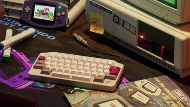 This compact mechanical keyboard looks like a love letter to the Game Boy Advanc