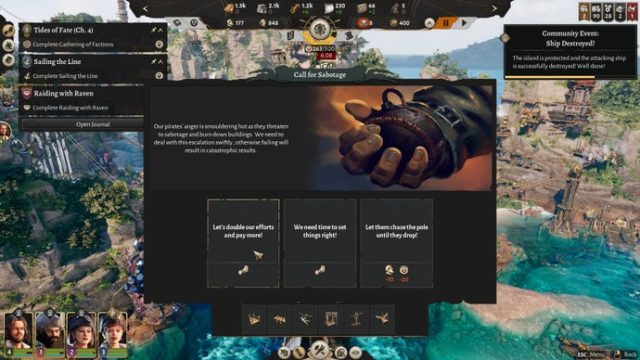 Game: All of the pirates in Hooded Horse city builder Corsair Cove hate me becau